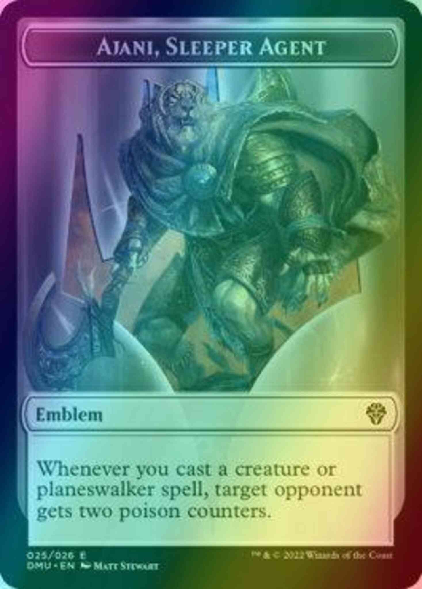 Ajani, Sleeper Agent Emblem (25) // Soldier Token (04) [DMU/DMU Set Symbol] [Dominaria United: Tokens] [Foil]