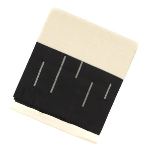 Cream Handloom Soft Silk Saree With Stripes & Contrast Black Border