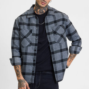 Grey Checks Relaxed Fit Overshirt