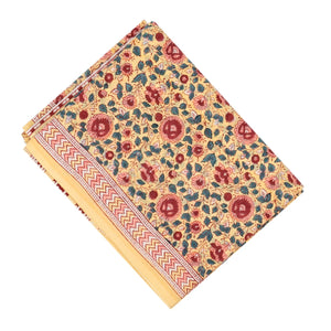 Sandal Woven Jaipur Cotton Saree Printed And Floral Motifs