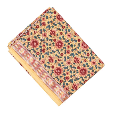 Sandal Woven Jaipur Cotton Saree Printed And Floral Motifs