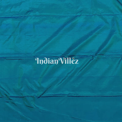 Sky Blue Floral Banarasi Katan Silk Saree