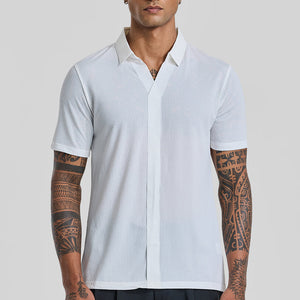 White Textured Polo T-Shirt