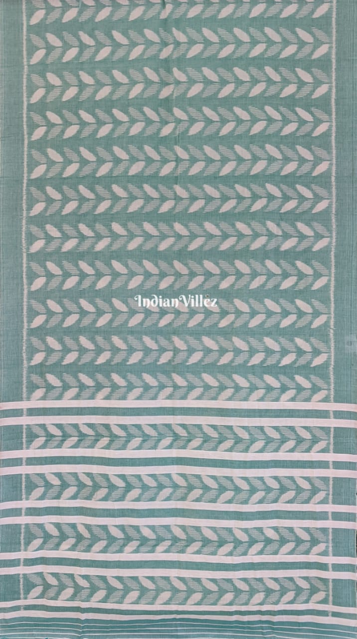 Mint Green Odisha Ikat Sambalpuri Cotton Saree