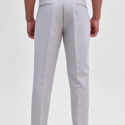 Light Grey Slim Fit Stretch Trousers