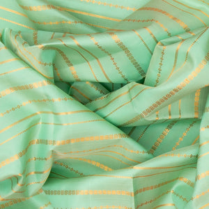 Aquamarine Handloom Kanchipuram Korvai Silk Saree With Zari Stripes