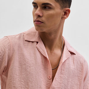 Peach Box Fit Linen Blend Shirt