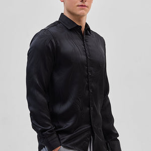 Black Self-Design Shirt