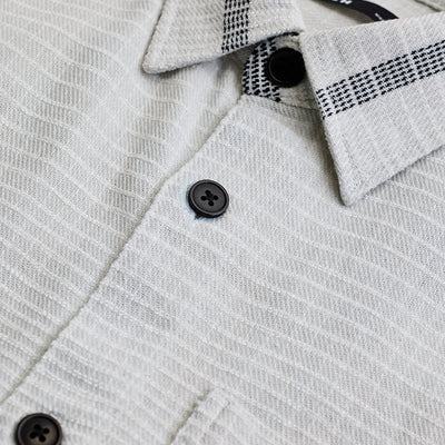 Light Grey Cord Textured Overshirt