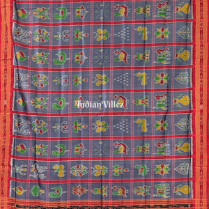 Grey Nabakothi Odisha Handloom Silk Dupatta