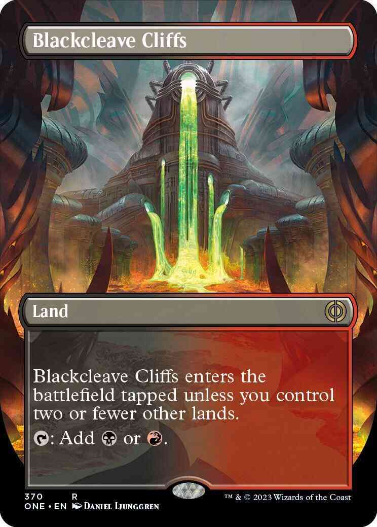 Blackcleave Cliffs [370] [Borderless] [Phyrexia: All Will Be One] [Non-Foil]