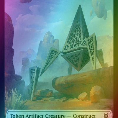 Angel Warrior Token (01) // Construct Token (10) [Zendikar Rising Tokens] [Foil]