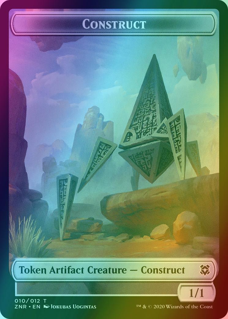 Angel Warrior Token (01) // Construct Token (10) [Zendikar Rising Tokens] [Foil]
