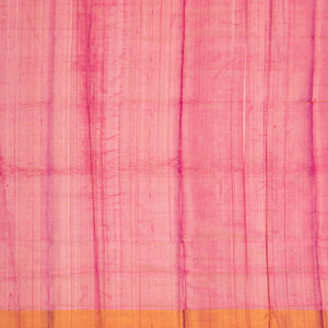 Yellow Handloom Uppada Plain Silk Saree With Red Border