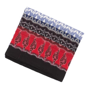 Blue And Off White Orissa Cotton Saree With Tie & Dye Motifs