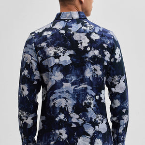 Navy Textured Abstract Shirt