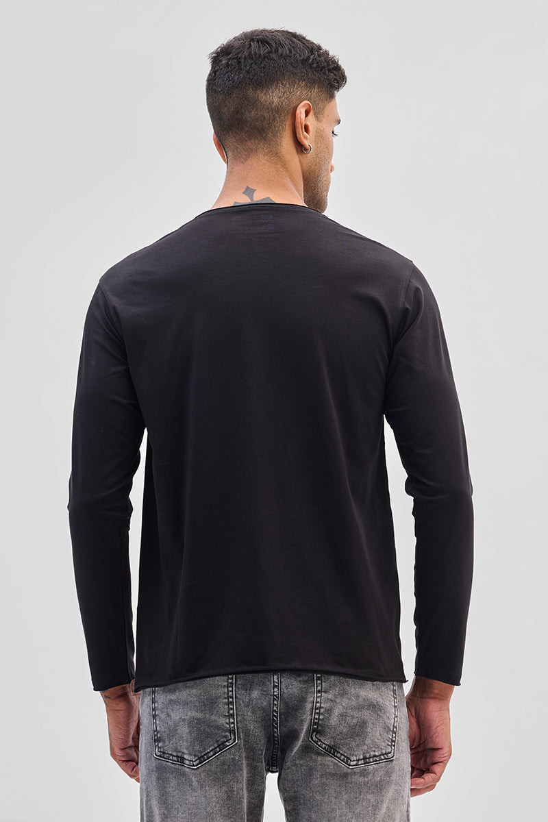 Black Stretch Full Sleeve T-Shirt