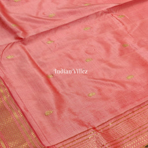Peach Paithani Silk Saree