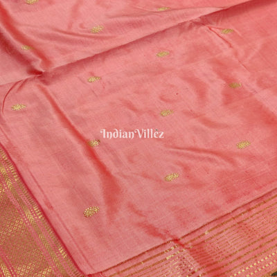 Peach Paithani Silk Saree