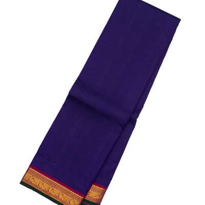 Purple Handloom Kanchipuram Silk Saree With Contrast Border