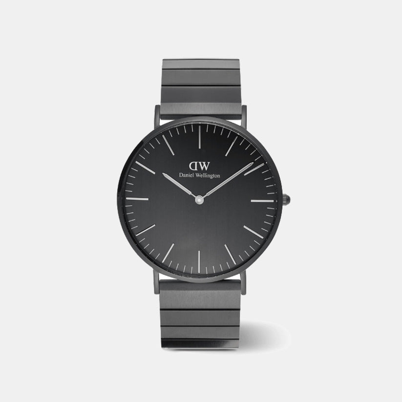 Classic Men Quartz Black Dial Analog Stainless Steel Watch DW00100778