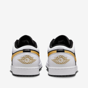 Air Jordan 1 Low White Black Metallic Gold Swoosh Sale