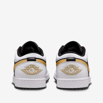 Air Jordan 1 Low White Black Metallic Gold Swoosh Sale
