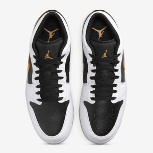 Air Jordan 1 Low White Black Metallic Gold Swoosh Sale