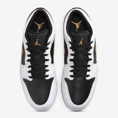 Air Jordan 1 Low White Black Metallic Gold Swoosh Sale
