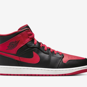 Air Jordan 1 Mid Black Fire Red Sale