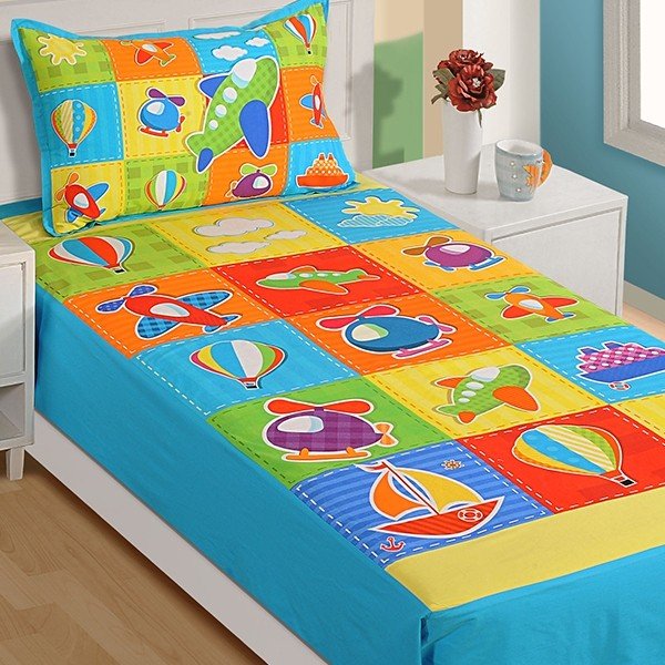 Aircraft Kids Bed sheet Single- SKB-1003 Aero