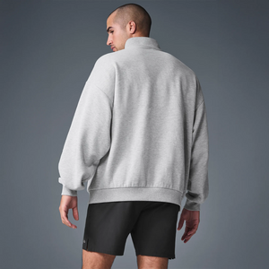 Alo Yoga Accolade 1/4 Zip Athletic Heather Grey Sweatshirt