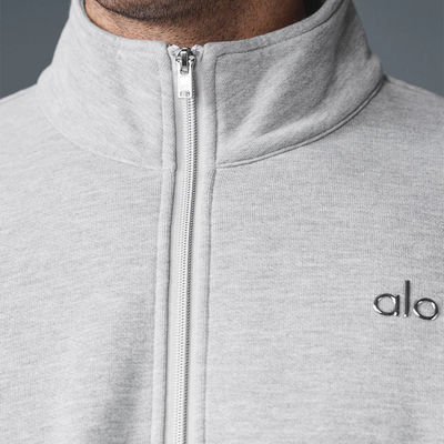 Alo Yoga Accolade 1/4 Zip Athletic Heather Grey Sweatshirt