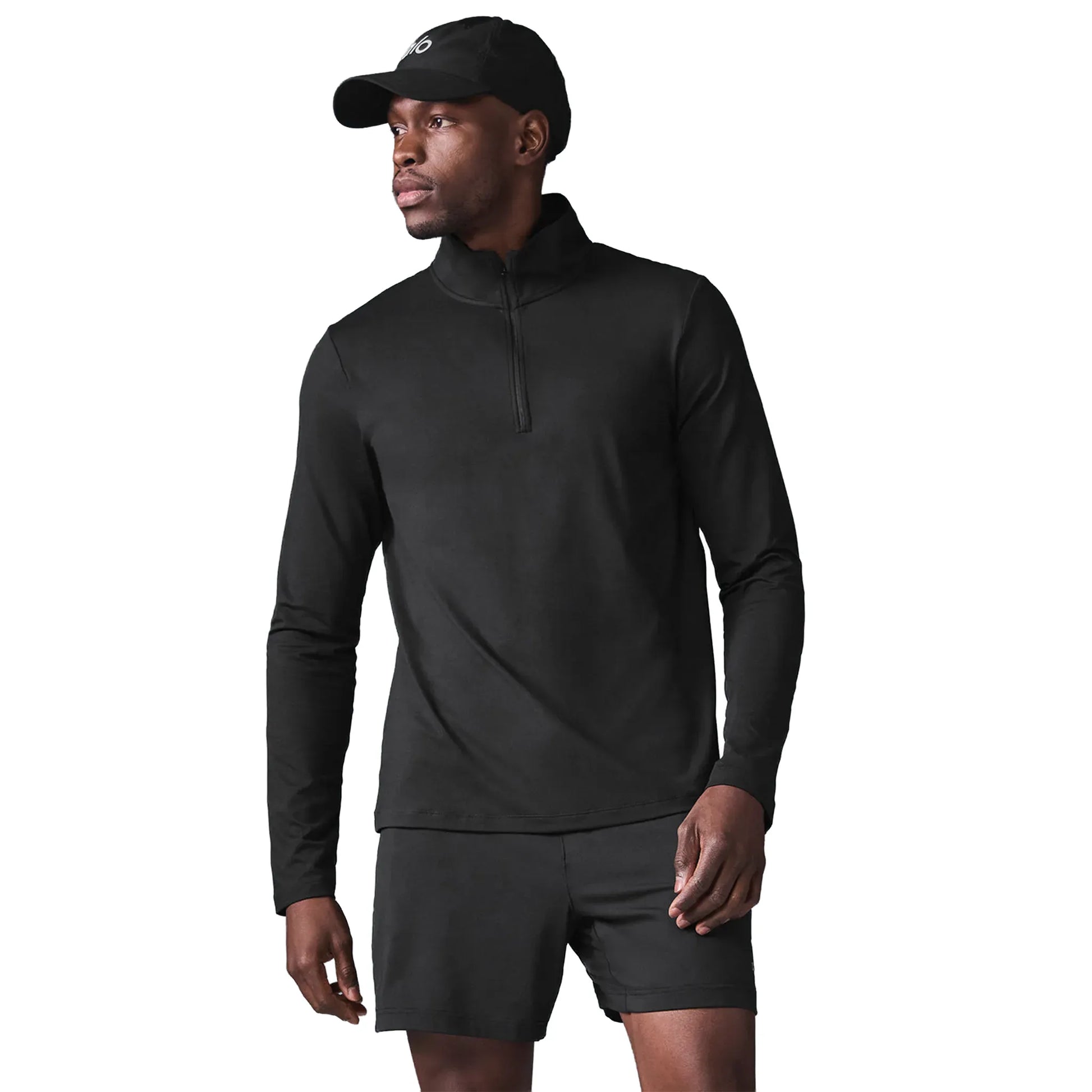 Alo Yoga Conquer Reform Black L/S 1/4 Zip