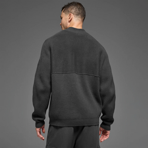 Alo Yoga Domain Shift Rib Knit 1/4 Zip Anthracite Sweatshirt