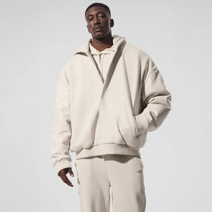 Alo Yoga Select Hooded Bone Bomber Jacket