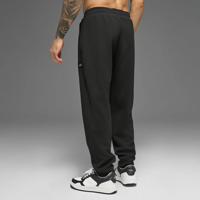 Alo Yoga Waffle Lounge Black Sweatpants