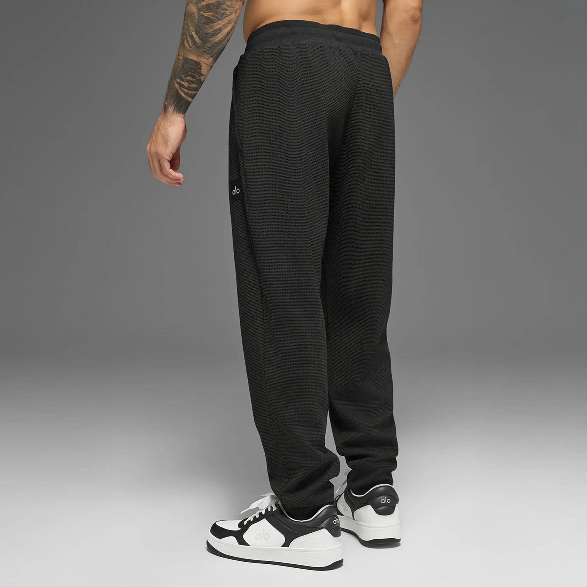 Alo Yoga Waffle Lounge Black Sweatpants