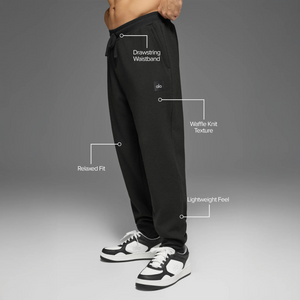 Alo Yoga Waffle Lounge Black Sweatpants