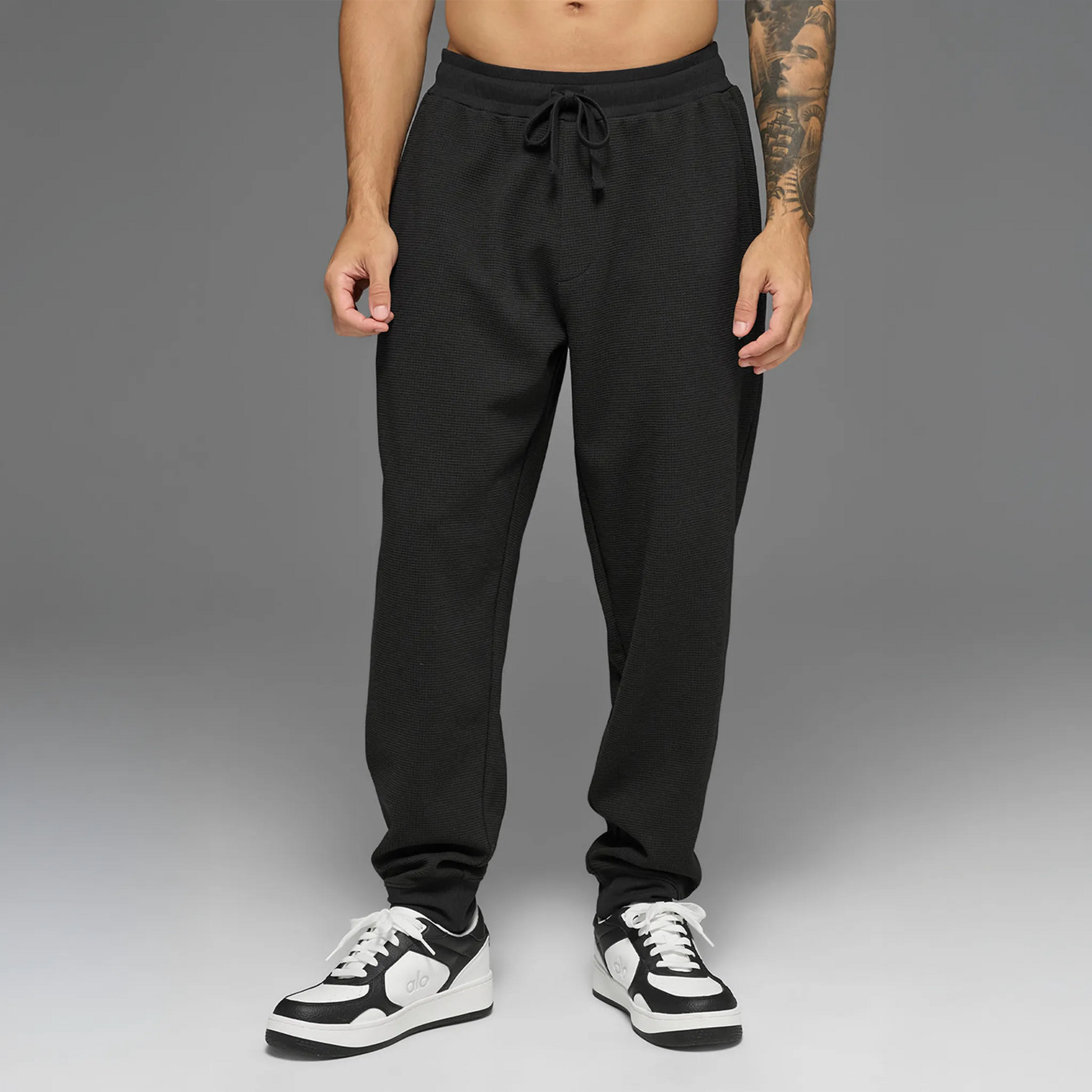 Alo Yoga Waffle Lounge Black Sweatpants