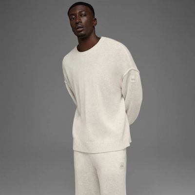 Alo Yoga Wool Cashmere New Class Bone Heather Crewneck