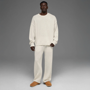 Alo Yoga Wool Cashmere New Class Bone Heather Crewneck