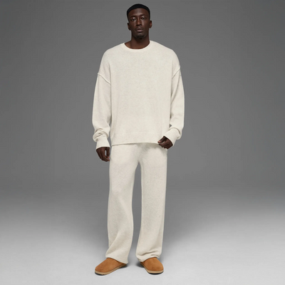 Alo Yoga Wool Cashmere New Class Bone Heather Crewneck
