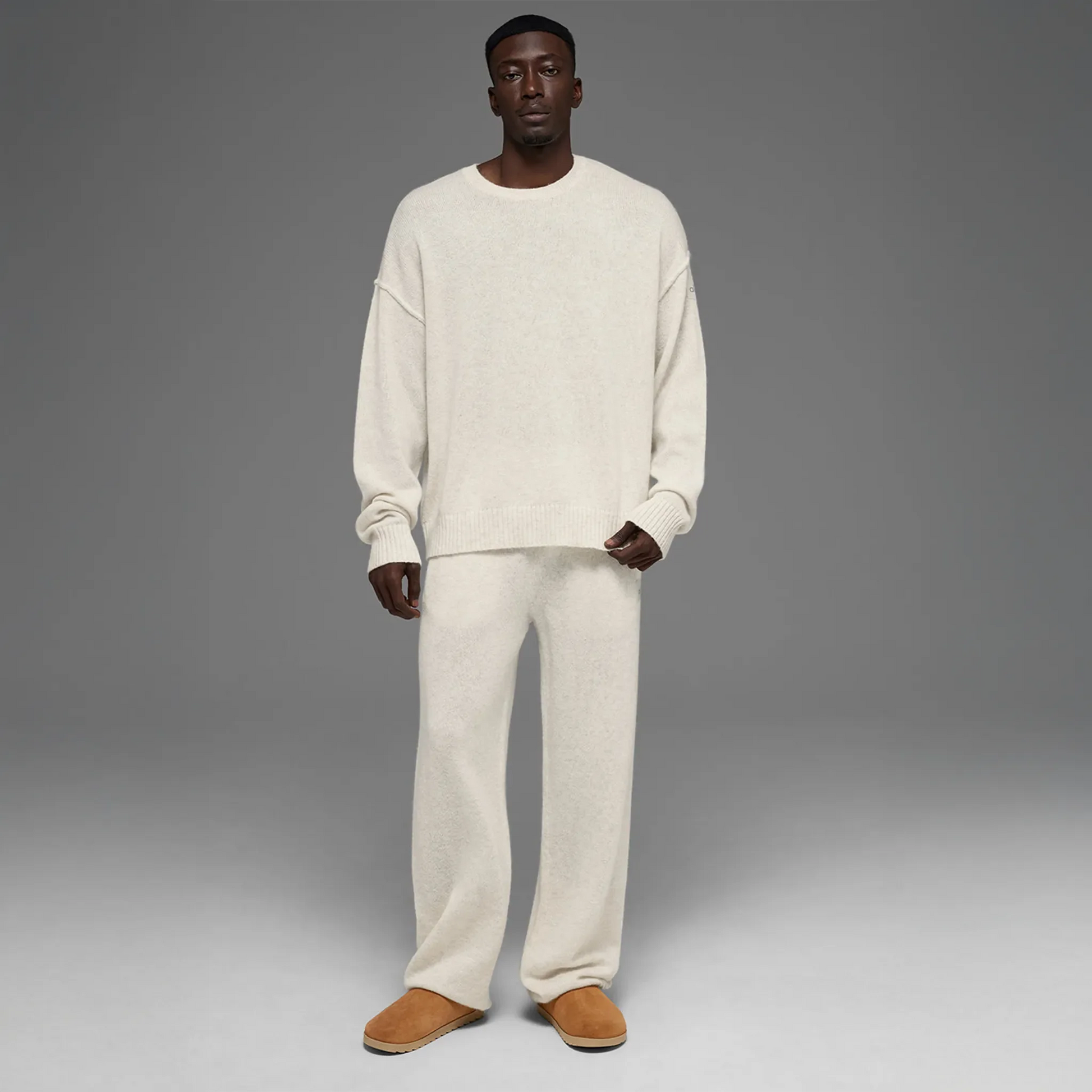 Alo Yoga Wool Cashmere New Class Bone Heather Crewneck
