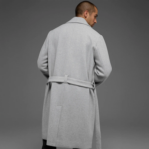 Alo Yoga Wool Gameday Athletic Heather Grey Overcoat