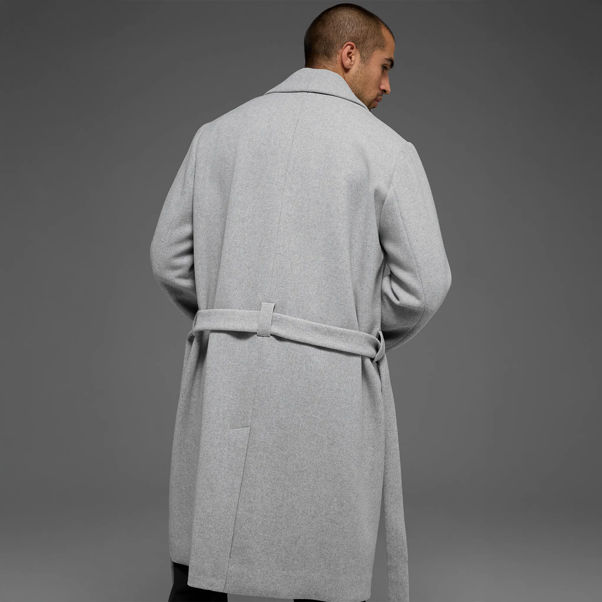 Alo Yoga Wool Gameday Athletic Heather Grey Overcoat