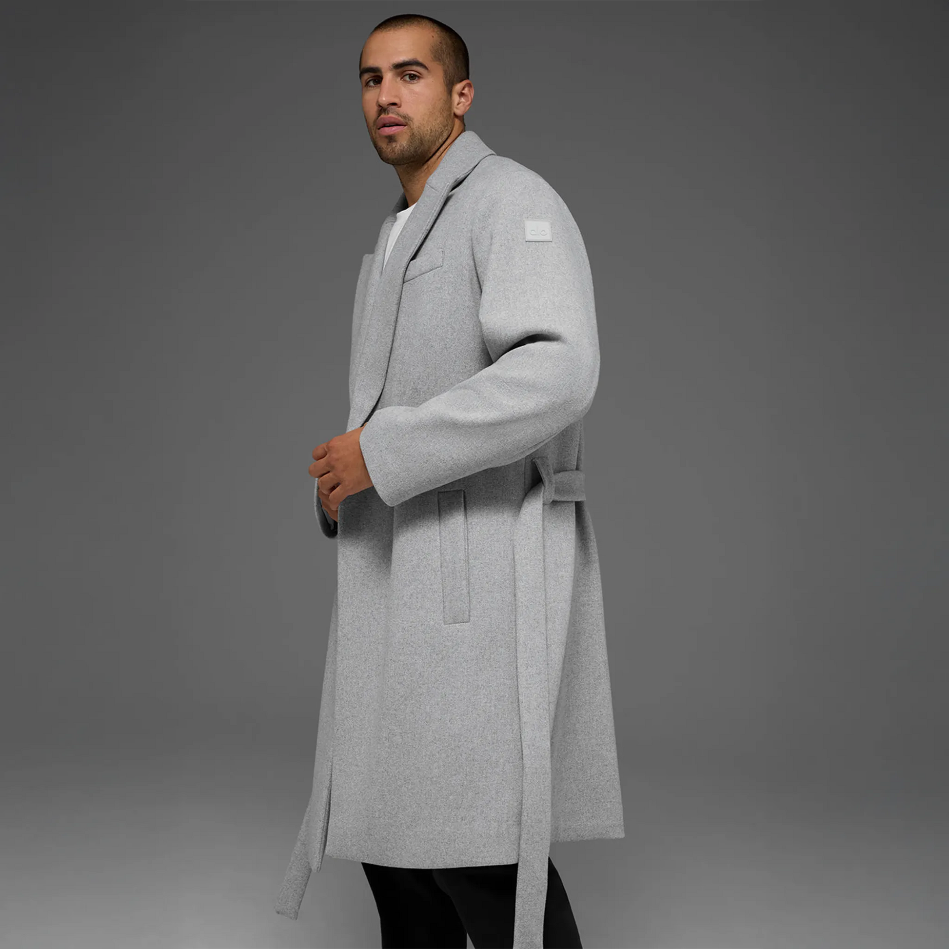 Alo Yoga Wool Gameday Athletic Heather Grey Overcoat