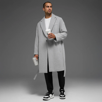 Alo Yoga Wool Gameday Athletic Heather Grey Overcoat
