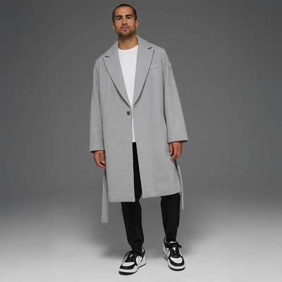 Alo Yoga Wool Gameday Athletic Heather Grey Overcoat