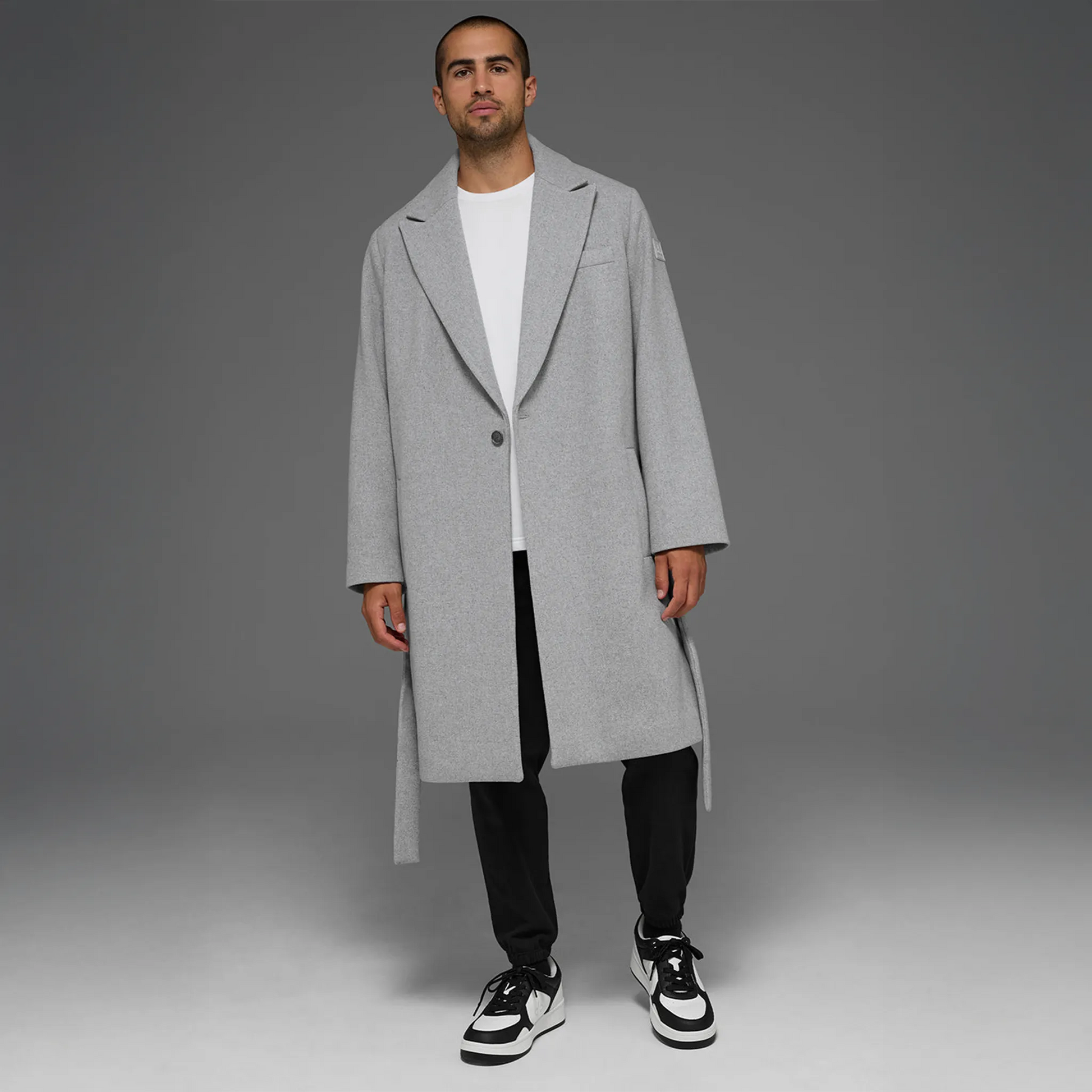 Alo Yoga Wool Gameday Athletic Heather Grey Overcoat